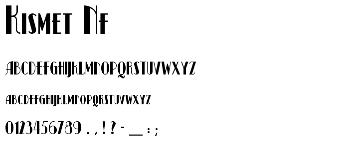 Kismet NF font